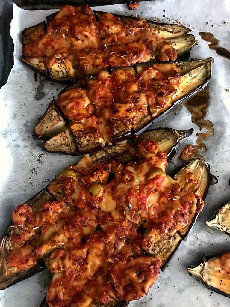 Berenjenas al horno con atún.
