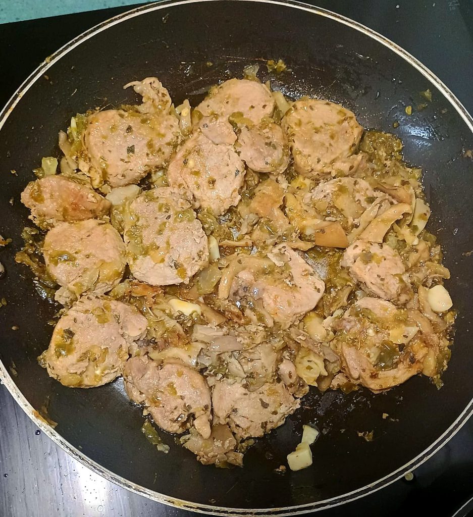 Solomillo adobado con setas